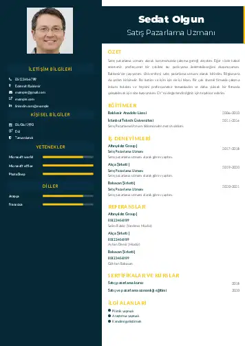 Satış Pazarlama CV Örnekleri cv indir